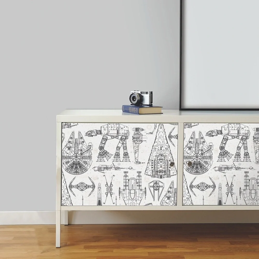 Star Wars Blueprint Peel and Stick Wallpaper by York Roommates, *4 rolls* NIP